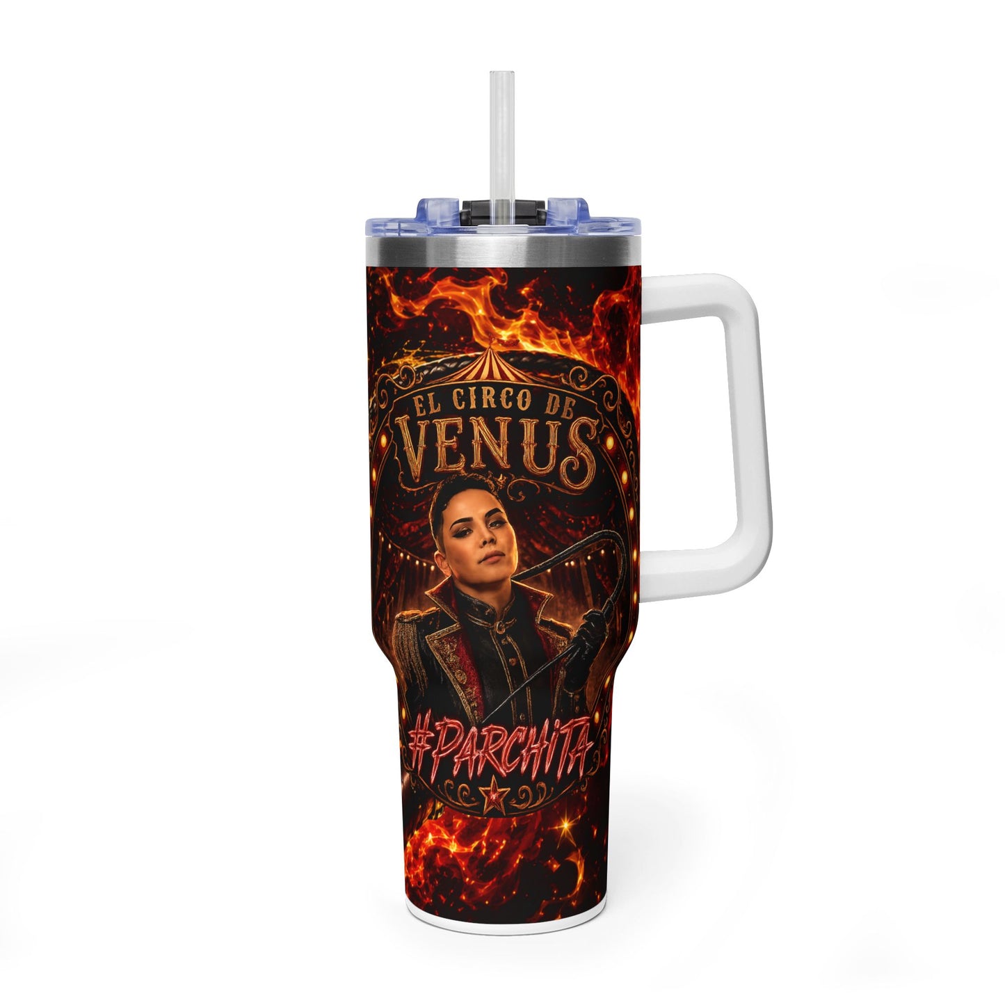 Vaso Térmico 40 oz #Parchita – La Domadora de las Perras | El Circo de Venus | Edición Oficial
